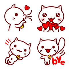 素朴な白猫の日常絵文字