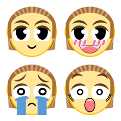 (リアクション用)いろんな表情顔の文字03D
