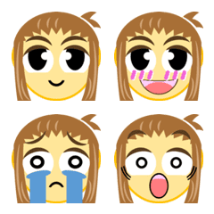 (リアクション用)いろんな表情顔の文字05G