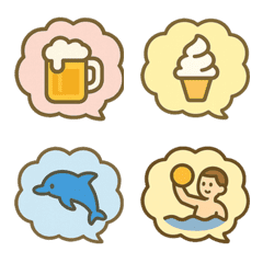 Fluffy Summer Speech Bubble Emoji Set
