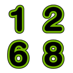 Emoji numbers Green-Black
