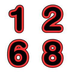 Emoji numbers Red-Black