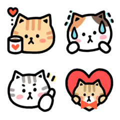 可愛いカラフルねこ絵文字★リアクション