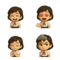 Cute fluffy haired student