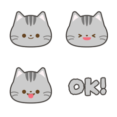 表情豊かなネコ絵文字 [サバトラ]