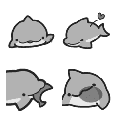 ▶︎動く★モノトーンイルカ絵文字