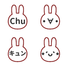 ⏹⬛LINE顔文字ウサギ❸⬛ボルドー