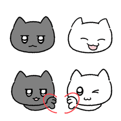 黑貓貓兒+白貓貓兒 表情貼