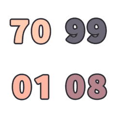 ゆうが すうじ 123 日常 70-99 動く絵文字