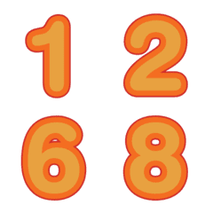 Emoji numbers Yellow-Orange