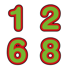 Emoji numbers Green-Red