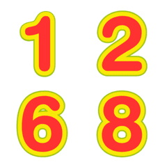 Emoji numbers Red-Yellow 2
