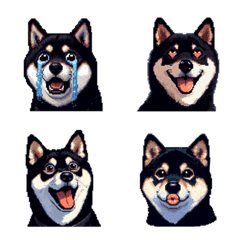 無言で伝える黒柴犬 健康体形 絵文字