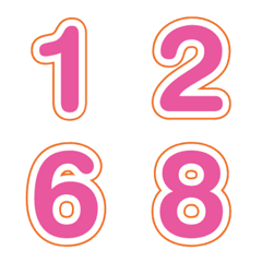 Emoji numbers Pink-White 2
