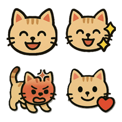 Playful Tabby Cat Emojis
