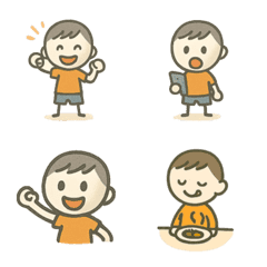 シンプルな男の子リアクション絵文字