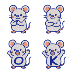 かわいいマウス+26英語（ダークブルー）