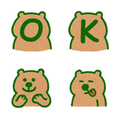 可愛土撥鼠表情+26英文字母(深綠色)