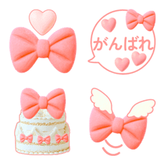 ふわリボンパン♡韓国っぽピンク絵文字
