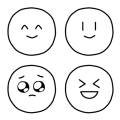 シンプル白黒ニコちゃん（スマイル）絵文字