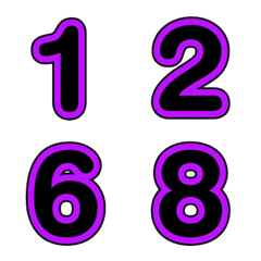 Emoji numbers Purple-Black