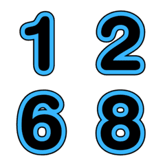 Emoji numbers Blue Sky-Black