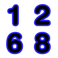 Emoji numbers Blue-Black