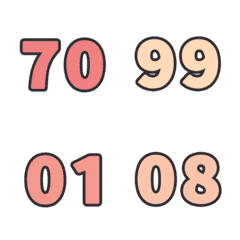 甘い すうじ 123 日常 70-99 動く絵文字