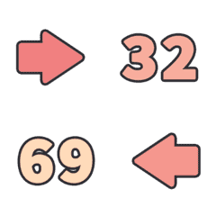 甘い すうじ 123 万用 32-69 動く絵文字