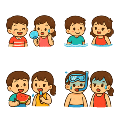夏のかわいいカップル