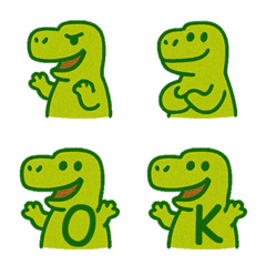 ティラノサウルス+26英語（濃い緑）