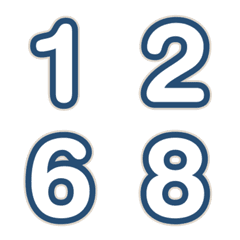 Emoji numbers Blue-White 3
