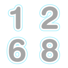 Emoji numbers Gray-White