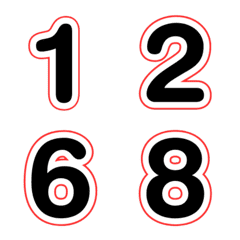 Emoji numbers Black-White 3