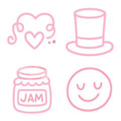 ピンク♡線画emoji