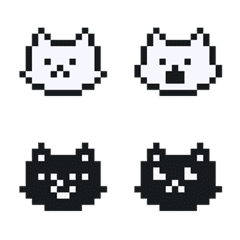ドットの白猫&黒猫