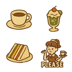 昭和レトロな喫茶店の人気メニュー絵文字