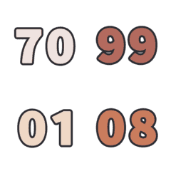 美拉德 數字 123 日期 70-99 動態表情貼