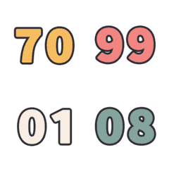 純粹 數字 123 日期 必備 70-99 動態表情貼
