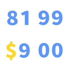 淺藍 日期 數字 81-99 萬用日曆 動態表情貼