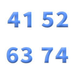 淺藍 3D 數字 41-80 萬用日曆 動態表情貼