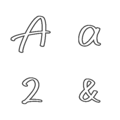 楽書き英数字&記号(色逆ver.)