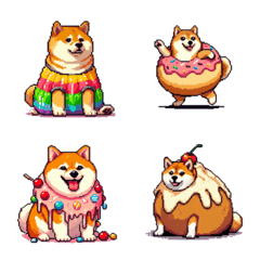 スイーツ太っちょ柴犬 絵文字
