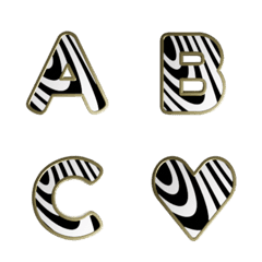シック！ゼブラ柄アルファベット文字