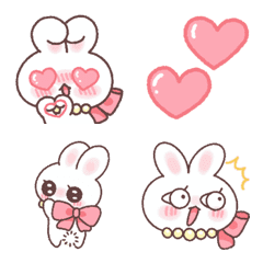Marshmallow Bunny Ribbon  Emoji