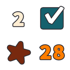 オレンジ 123 すうじ 1-31 動く絵文字