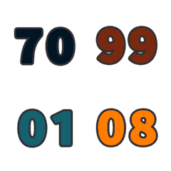 橙日 數字 123 日期 必備 70-99 動態表情貼