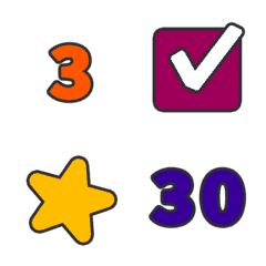 ヒヤシンス 123 すうじ 1-31 動く絵文字