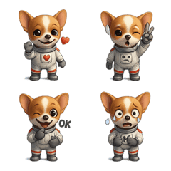 宇宙犬”スペースワン”絵文字　Verチワワ