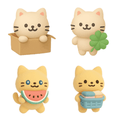 ねこの絵文字3D！２